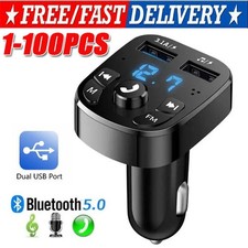 Bluetooth 5.0 Car Wireless FM Transmitter Adapter 2USB PD Charger AUX Hands lot picture