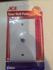 ACE HARDWARE ACE 33401 VIDEO COAX WALL PLATE IN WHITE-082901334019 picture