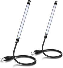 2 Pcs USB LED Gooseneck Light for Laptop Keyboard,Black picture