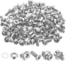 110 Pcs/55 Set Rack Mount Screws and Cage Nuts for Server Cabinet Cage Nuts & Mo picture