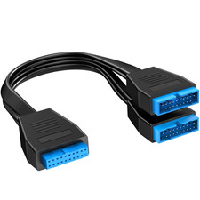 USB 3.0 Motherboard Header Splitter, 19/20 Pin 1 to 2 Y Extension Cables picture