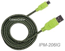 6ft Braided Hi-Speed USB A Male to Micro-B Male Device Cable, Black/Green picture