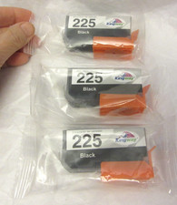 3 KINGWAY Replacement Ink Cartridge - 225 B Black UNUSED in package picture