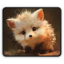 Cute Fluffy Fox Cub Gaming Mouse Pad picture