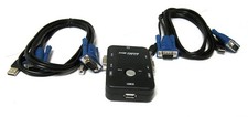 2-PORT KVM SWITCH  + 2x SET 3-IN-1 USB KVM CABLES FOR PC picture