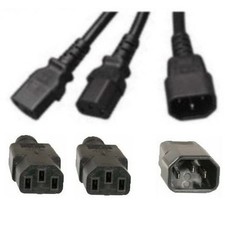 5pk 6ft Power Y splitter AC Cable/Cord/Wire~Devices/PDU/Computer 16awg{1C14~2C13 picture