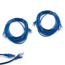 2X 50FT CAT5 CAT5E RJ-45 ETHERNET NETWORK PATCH CABLE BLUE HIGH SPEED INTERNET picture
