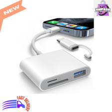 Dual Connector SD Card Reader for iPhone/iPad, Lightning & USB-C, White picture
