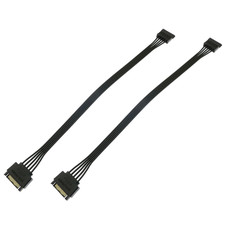 SATA Power Extension Cable 2PCS 11.8Inch Black 15Pin SATA Male to Female picture