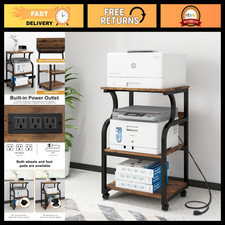 3-Tier Printer Stand with Charging Station, 19.7