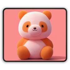 Cute Orange Panda Gaming Mouse Pad | Kawaii Plush Style picture