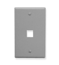 ICC IC107F02GY Flat  Faceplate  1-Gang; 2-Port; Gray Keystone Plate picture