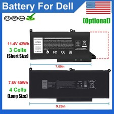 ✅F3YGT/DJ1J0 Battery for DELL Latitude 12 13 14 7280 7380 7480 E7280 E7380 E7390 picture