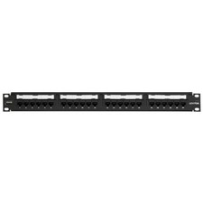 Leviton 69586-U24 Cat 6 UTP Flat 110-Style Patch Panel 24-Port 1RU Black picture