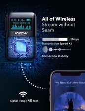 MPOW WIRELESS BLUETOOTH RECEIVER 3.5MM AUX IN - BLACK picture