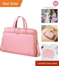 Stylish 15.6 Inch Pink Briefcase for MacBook & More - Professional & Chic picture