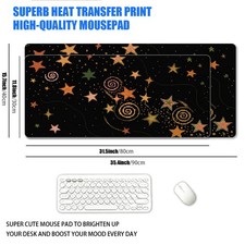 1pc XXL Oversized Pixel Style Starry Sky Mouse Pad, Retro Warm Tone Pentagram picture