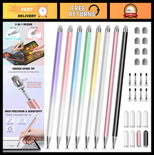 2-in-1 Stylus Pens for Touchscreens, Fine Tip & Disc, Compatible with iPhone, iP picture