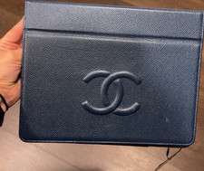 CHANEL Blue Leather Folding Folio Tablet Case Cover Folio picture