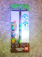 Minecraft Retractable Stylus Pen, Green, Rubber Tip Stylus + Pen picture
