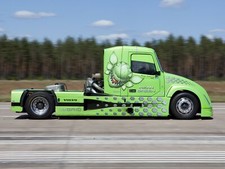 Cars 2010 volvo vnl mean green hybrid truck semi tractor Desk Mat Stitched picture
