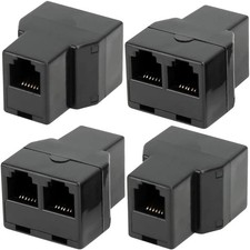 4 Pack Telephone Line Splitters RJ12 6P6C 1 Female to 2 Female Telephone Land... picture