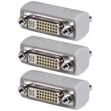 3 Pcs DVI Dual Link Female Coupler Adapter Gender Changer Cable Joiner Connector picture
