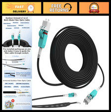 50M 165FT Outdoor Armored Fiber Optic Patch Cable LC to LC, Multimode Duplex 10G picture