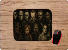 HORROR MOVIE INSPIRED CHARACTER COLLAGE FAMILY PORTRAIT CUSTOM DESK MOUSE PAD picture