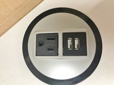 Byrne Power Data Center Node Silver/Black 1-Outlet 1 2 port USB Hard-wire #9817 picture