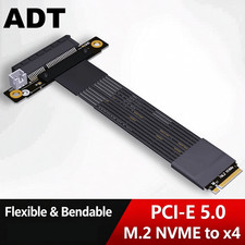 ADT M.2 NVMe to PCIe X4 Extension Adapter Cable Flat Cable Support PCIe 5.0 New picture