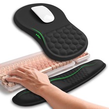 2in1 Combination, Wave Keyboard Wrist Rest and Ergonomic Curvature Mouse Pad ... picture