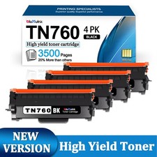 4-Pack TN760 High Yield Black Toner Cartridge, 3,500 Pages per Cartridge picture