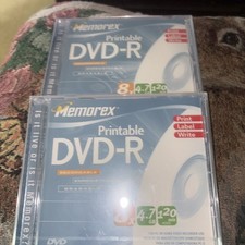New Memorex Printable Dvd-r 8x4.7gb 120min Video Two Set picture