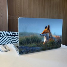 2pcs Red Fox in Grassland Nature Scene Removable Laptop Skin Decal picture