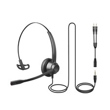X1 Single Ear Office Headset with 3.5mm & Y-Adapter - Noise Cancelling Mic - ... picture
