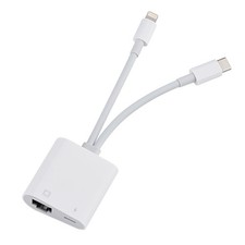 Lightning and USB C to Ethernet Adapter,2 in 1 RJ45 Ethernet LAN Network Adapter picture