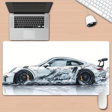 1pc XXL White Sports Car Art High Definition Printed Table Mat - Multifunction picture