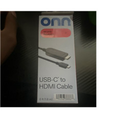 ONN USB-C Male to HDMI Standard Male Cable 6 ft Black 4K UHD 1:1 MPN 25498 picture