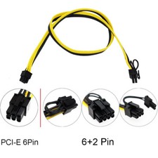 10Pcs 20cm Quality 6Pin to 8Pin (6+2Pin) Breakout Cable PCI-E Cable 18AWG Mining picture