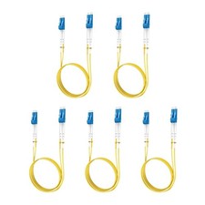 5 PCS 1m 3.28 Ft OS2 Single Mode Fiber Optic Patch Cable LC To LC Yellow SMF picture