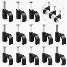 Plastic Cable Clamps Nail in Cable Clips 100 Pcs 10mm Cable Wire Clips Cable Tac picture