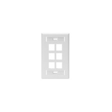Leviton 42080-6WS Single-Gang Quickport Wallplate with ID Windows 6-Port White picture