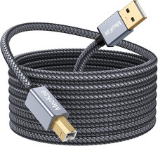 Meokse Printer Cable 25FT,USB Printer Cord 2.0 Type a Male to B Male Cable Scann picture