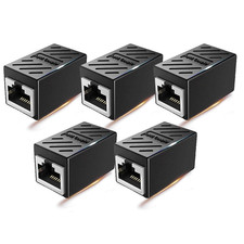 RJ45 Coupler 5 Pack Shielded Inline Gigabit Ethernet LAN Internet Network Patch picture