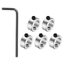 5Pack Shaft Lock Collar 10.05mm Bore 15mm OD 6mm H Collar Set Silver picture