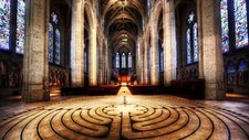Landscape r indoors church stained glass pattern france Custom Gaming Mat Desk picture