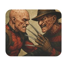 Freddy Krueger vs Deadpool wo Mask Mouse Pad | Horror Crossover Desk Mat Custom picture