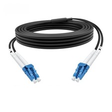 Black Armored Fiber Patch Cord Cable Outdoor LC DX Singlemode Underground Jumper picture