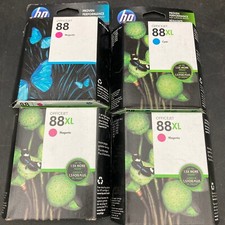 Three Genuine HP 97 Magenta and One HP 88 Yellow InkJet Cartridges NEW Exp 14/16 picture